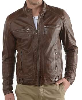 Genuine Sheep Leather Mens Slim Fit Party Jacket LT400 - S