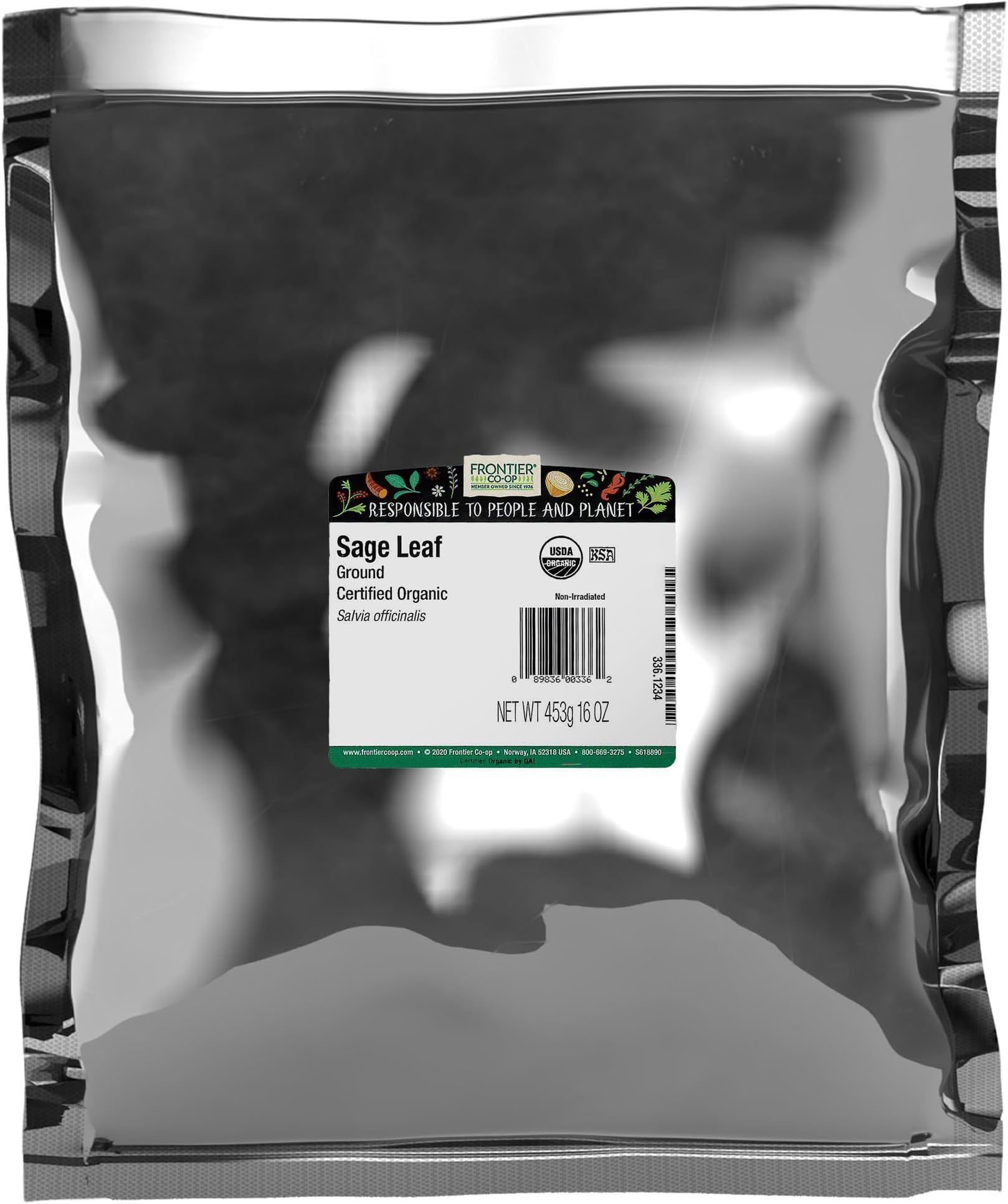 Frontier Co-op Organic Ground Sage Leaf 1lb