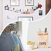 Vista 6 de Blcculi 50 clips de plástico para colgar bebés, agarre fuerte para perchas delgadas y de terciopelo (blanco)