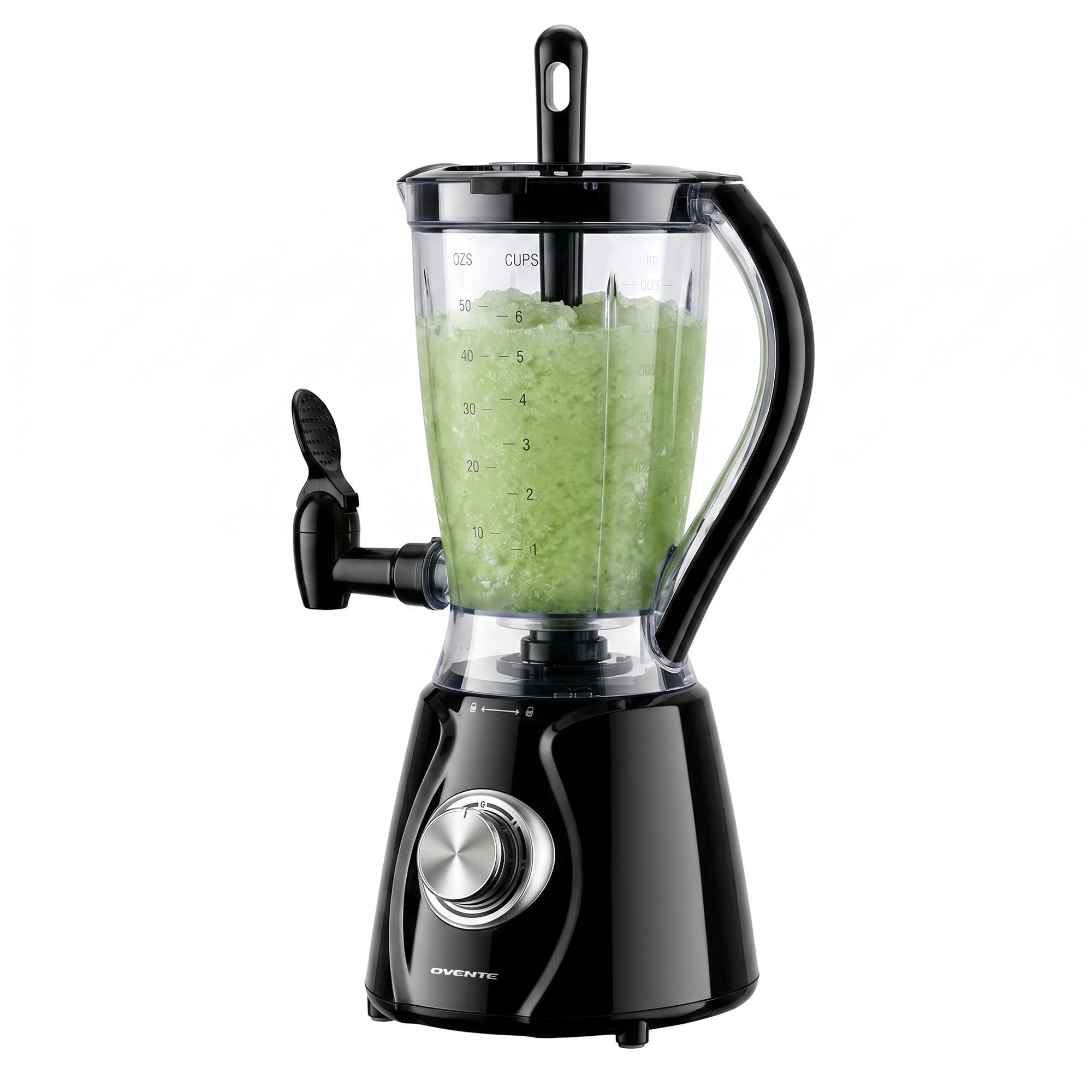 Photo 1 of OVENTE Margarita Machine and Frozen Drink Maker with 350W Power, Easy Spout Dispenser, Stainless Steel Blade, 48-Ounce Electric Blender for Smoothies, Margaritas, Daiquiris and Slushies, Black BPM12B