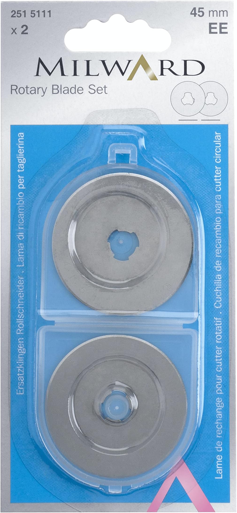 – Milward 2515111 Rotary Blade Set: 45mm Diameter: 2 Pieces, Assorted
