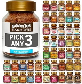Beanies Flavoured Instant Coffee PICK ANY 3 Jars (50g) from 50+ Flavours Inc. Turkish Delight, Chocolate Orange, Chai Latte, Cookie Dough, Hazelnut, Caramel, Vanilla and More