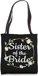 Sister of The Bride Cute Floral Bridal Party Tote Bag