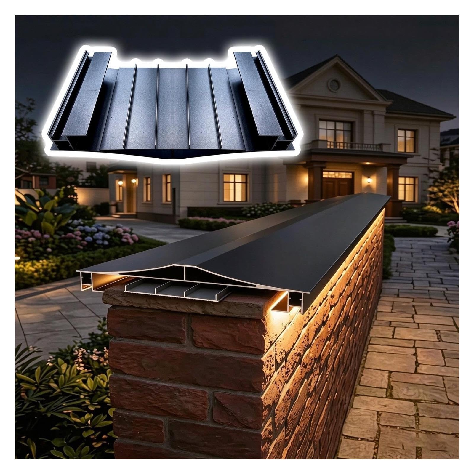 Aluminiowa osłona parapetowa w kształcie litery V, pasuje do szerokości