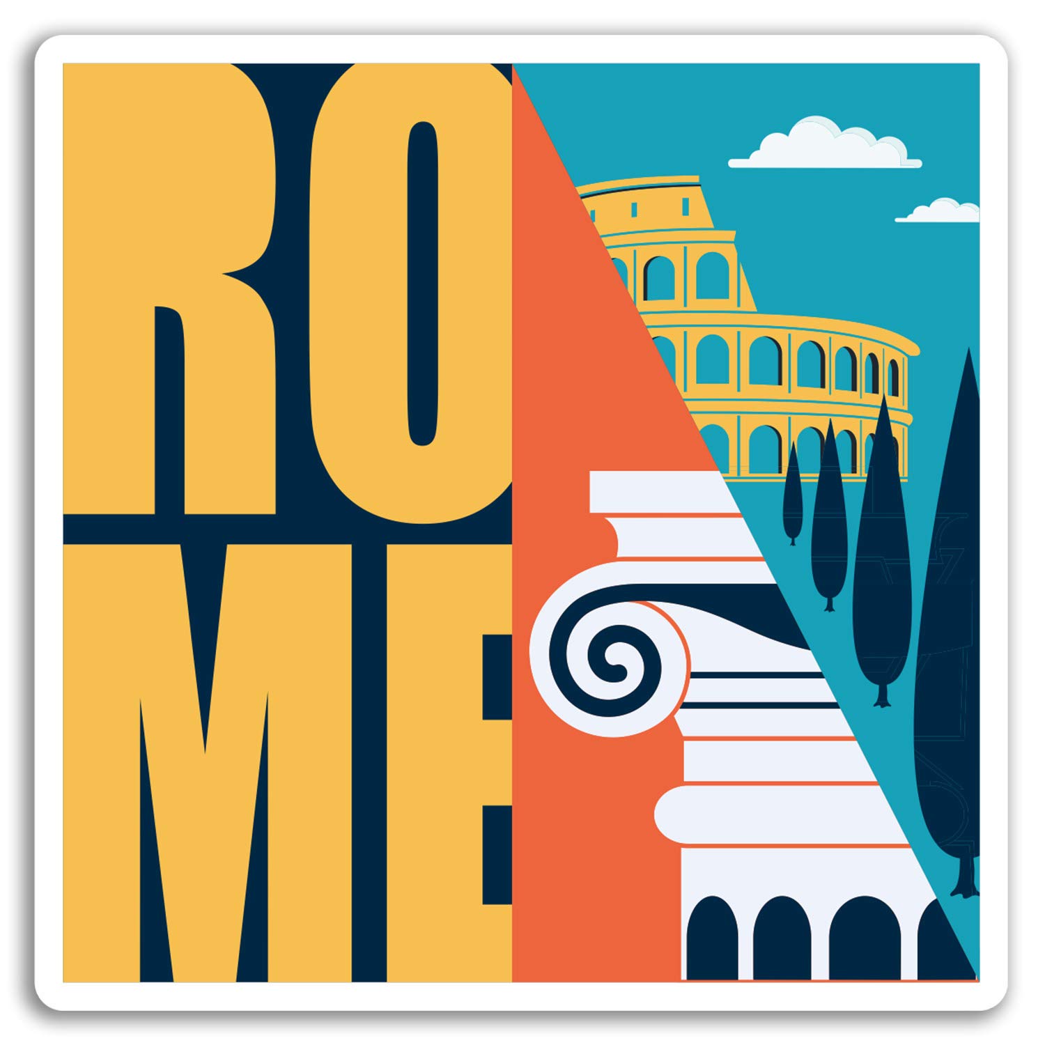 Destinationvinyl Multi 2 X 10Cm Rome Italy Vinyl Stickers - Travel Fun Sticker Laptop Luggage #17120 (10Cm Wide)