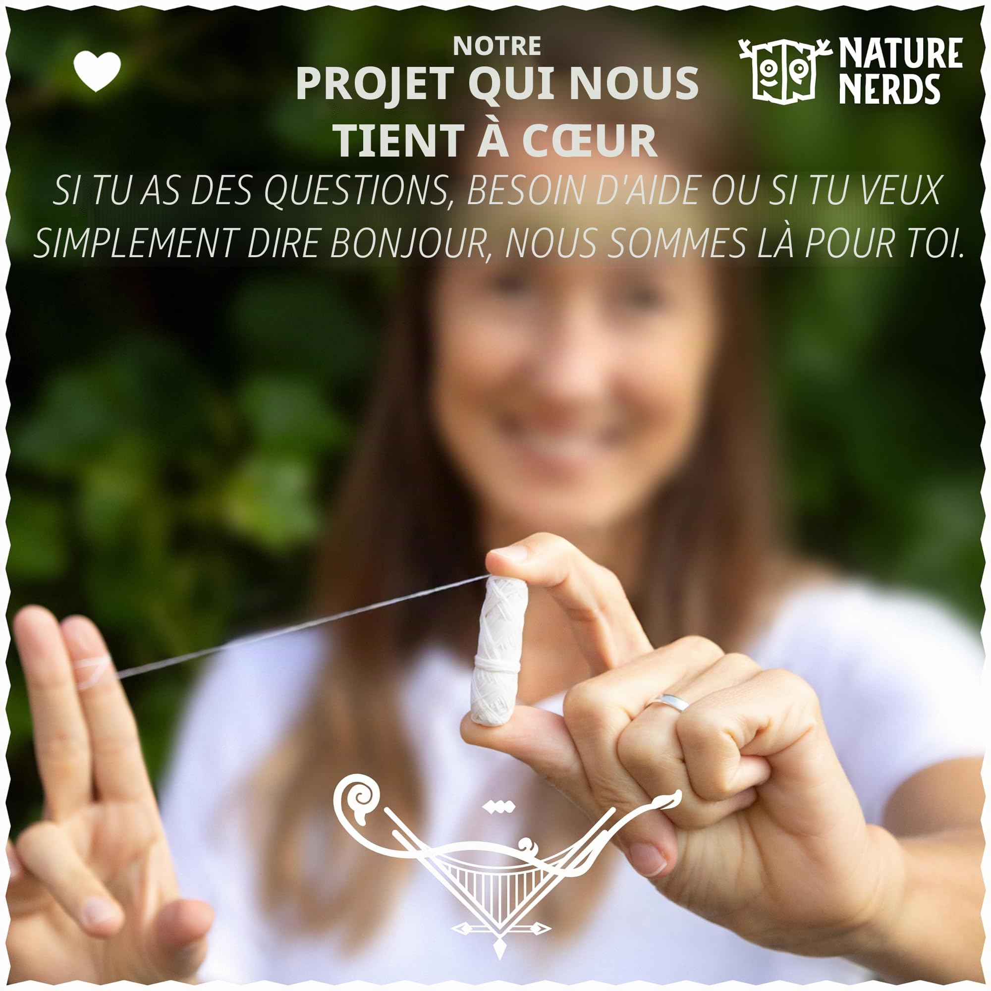 Nature Nerds - Pack de recharge : Fil dentaire naturel, 5 bobines, 150 m | Ciré à la cire de candelilla, sans PFAS, sans goût, sans huiles essentielles, sans fluor, recharge, emballage sans plastique