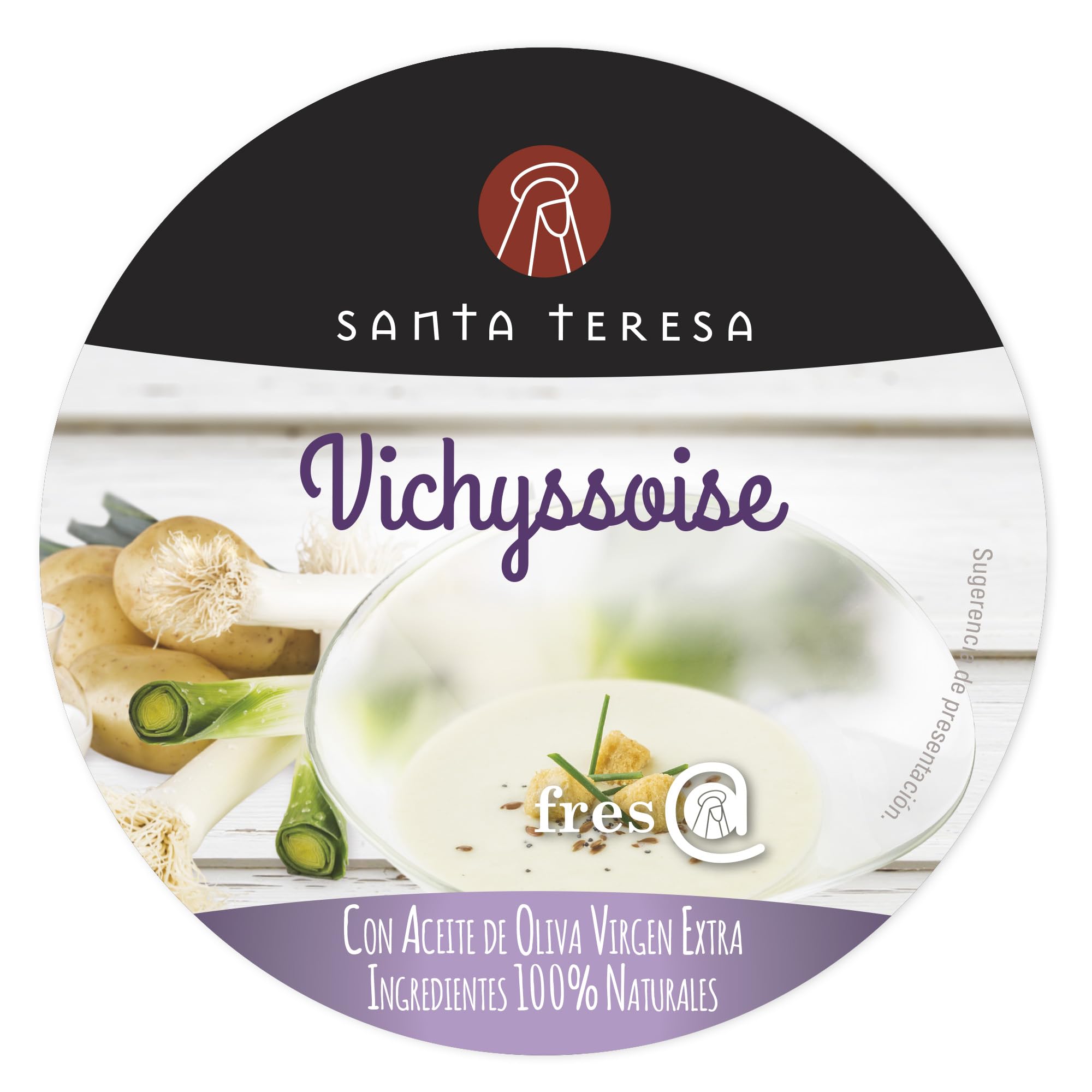 Santa Teresa - Vichyssoise - Elaborada Con Ingredientes Naturales, Sin Conservantes Ni Aditivos - Envase Apto Para Microondas, Calentar Y Listo. 400ml