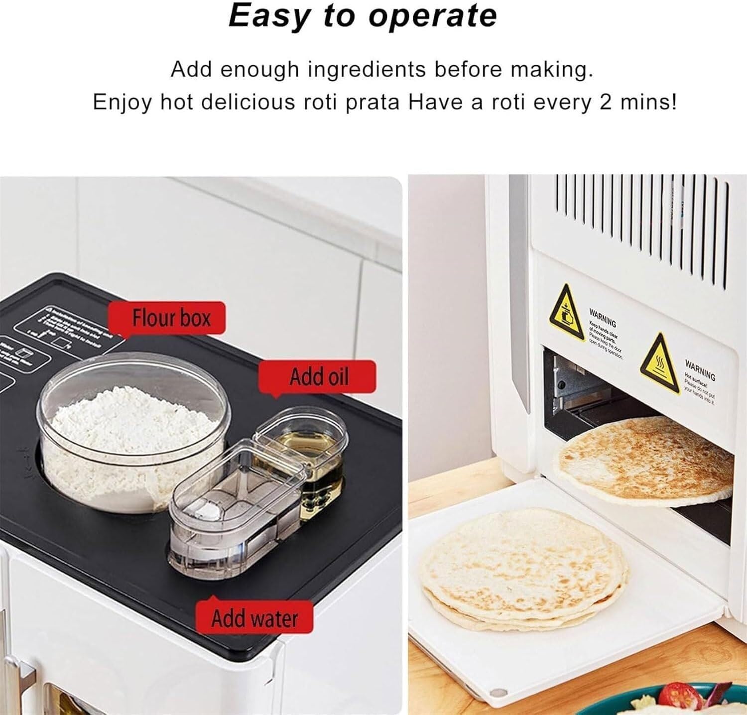 Electric Roti Chapati Maker,20Pcs Time Fully Automatic Bread Making Machine,Pancake Maker with Colorful Touch Screen