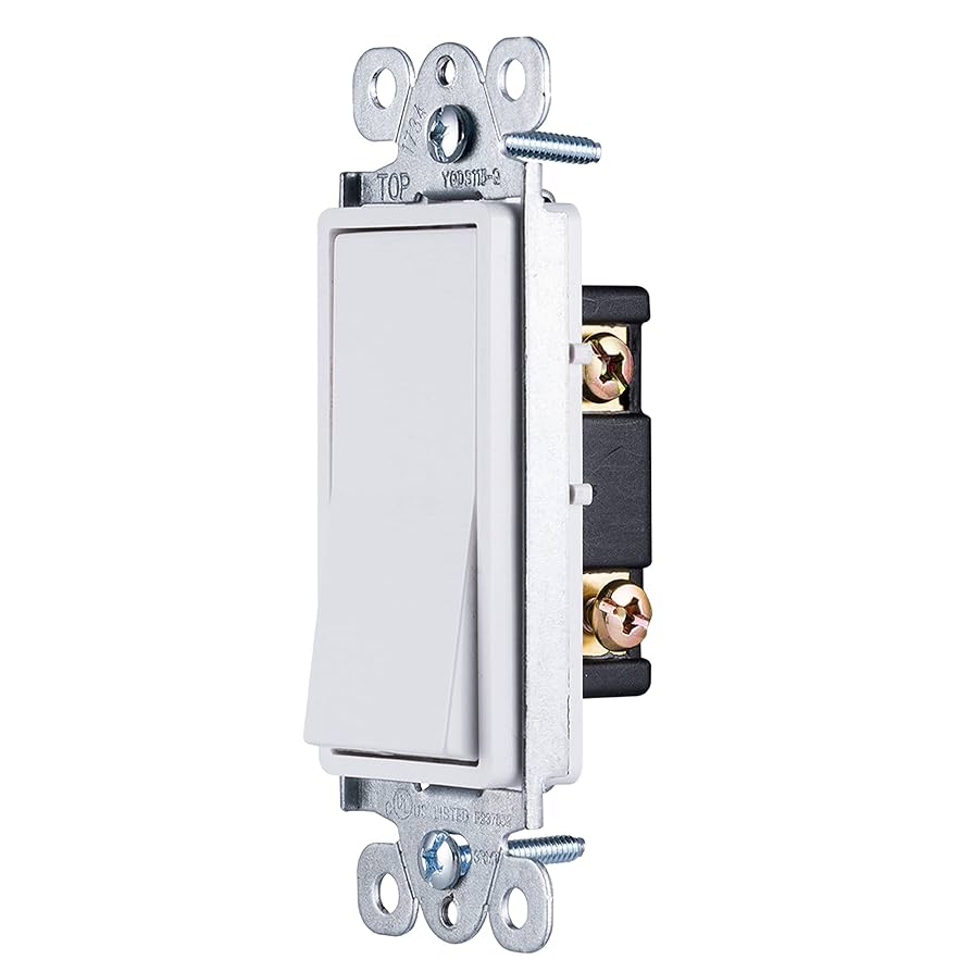switch　ホワイト Wirecon Mobile Home RV Wall Switch, White Plate, 15 AMP, 120
