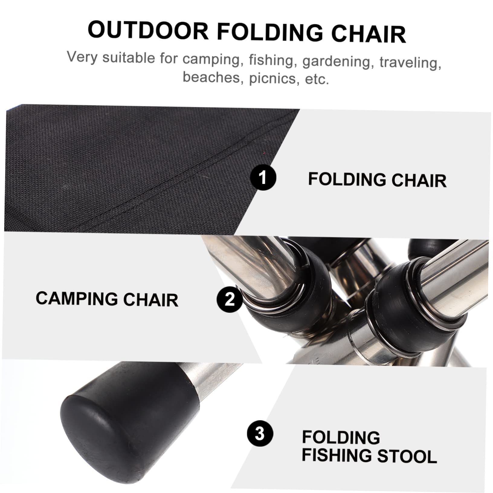 ibasenice 1Pc Portable Folding Stool Lightweight Compact Camping Chair for Fishing Beach Picnic Outdoor Activities Easy to Carry Quick Folding Design for Travel Garden Use