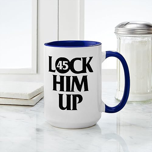 Miniatura 8 de CafePress Lock Him Up - Taza de café de cerámica de 15 oz (15.0 fl oz)