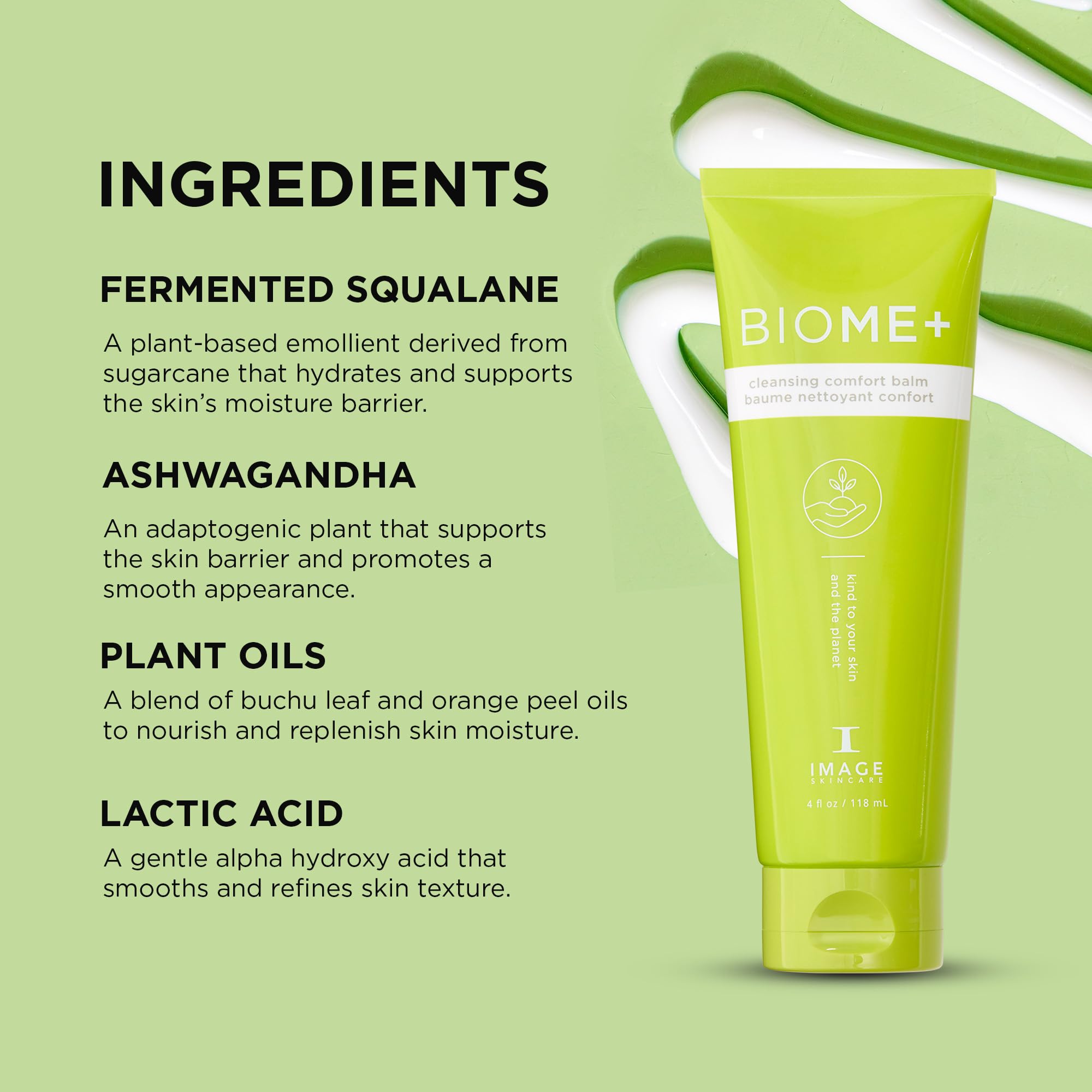 IMAGE Skincare BIOME+ Cleansing Comfort Bálsamo limpiador suave amigable con microbiomas, reduce la pérdida de humedad, 118 ml