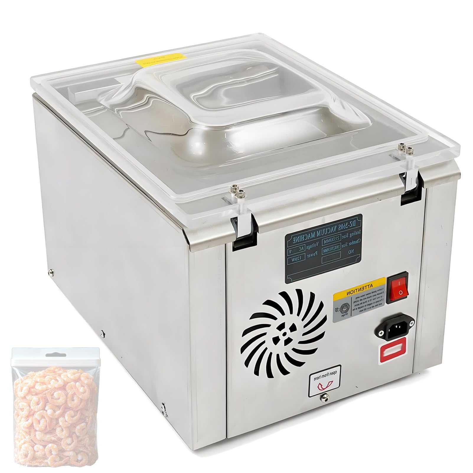 ASerZenith Automatic Chamber Vacuum Sealer For Dry, Wet, Oily, Powder Food - Commercial Stainless Steel Sealing Machine With Cutter And Cool Function