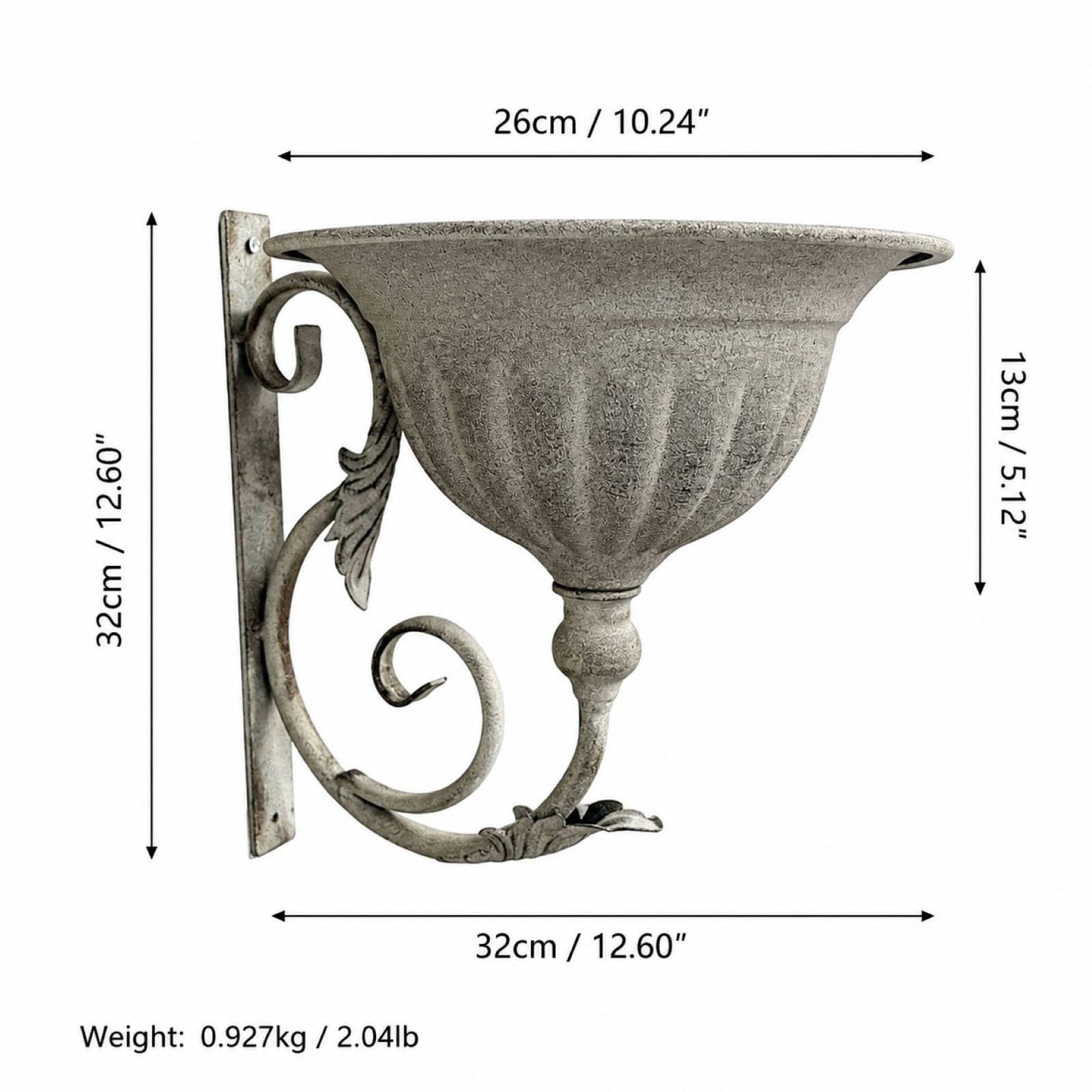 Wandpflanzkübel-Set, Rustikaler Wand-Blumentopf aus Eisen, Vertikale Wandhalterung für Pflanzen, Dekorativer Blumenhalter für Innen, Außen, Garten, Balkon, Terrasse, Wohndeko