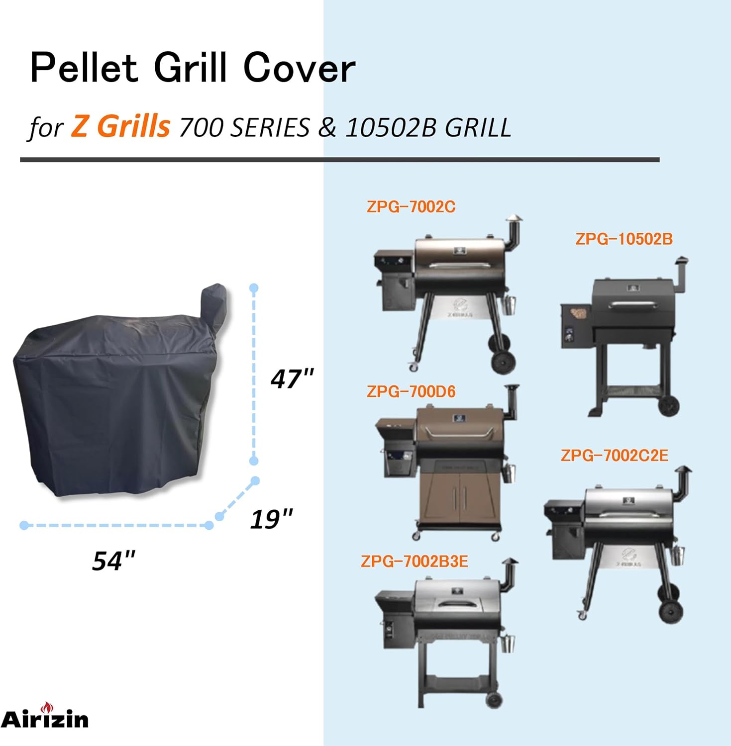 Grill Cover for Z Grills 700 Series and 10502B Pellet Smoker,54 Inch Z Grills 700 Grill Cover Accessories