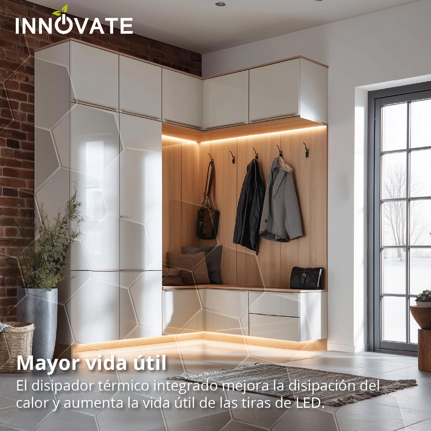INNOVATE Perfil Aluminio Tira LED 45º Esquina 2m con Difusor [2000 x 17,5 x 17,5 mm para Tiras LED hasta 11 mm] iluminacion Cocina estanteria Armario (11mm Silver-traslucido, Set 5)