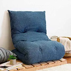 Futon Colchonete Dobrável De Espuma Solteiro Azul