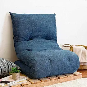 Futon Colchonete Dobrável De Espuma Solteiro Azul