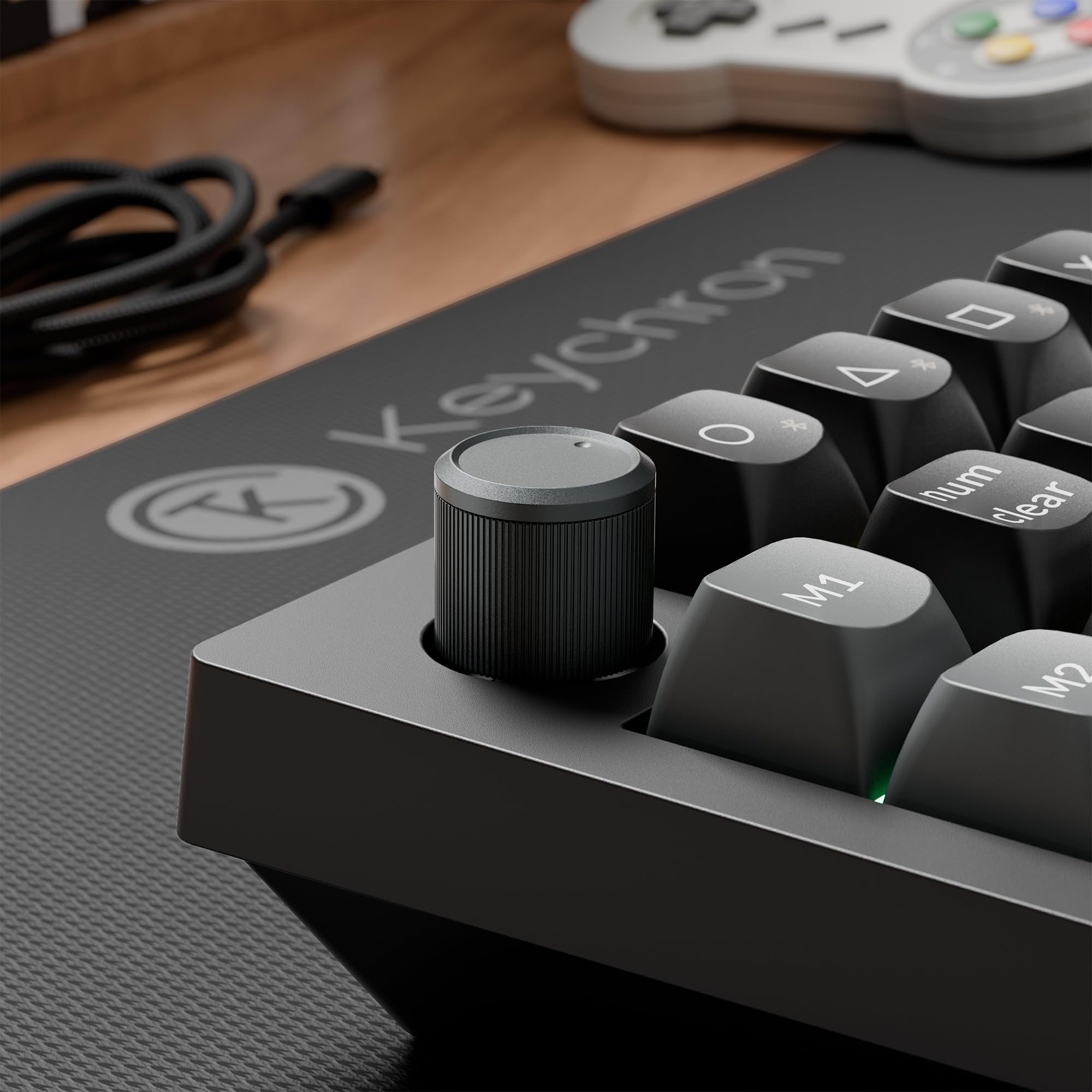 Keychron V0 Ultra Kabelloser ZMK Custom Numpad, 8000Hz Polling-Rate, 2,4 GHz & Bluetooth 5.3, 360 Stunden Akkulaufzeit, Hot-Swap-fähig, PBT-Tastenkappen, für Mac, Windows und Linux, Rot-Schalter