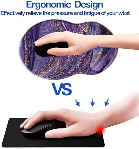 Miniatura 43 de Alfombrilla para mouse con soporte de muñeca, alfombrilla antideslizante para mouse para oficina, computadora, laptop y Mac, duradera, cómoda y 05
