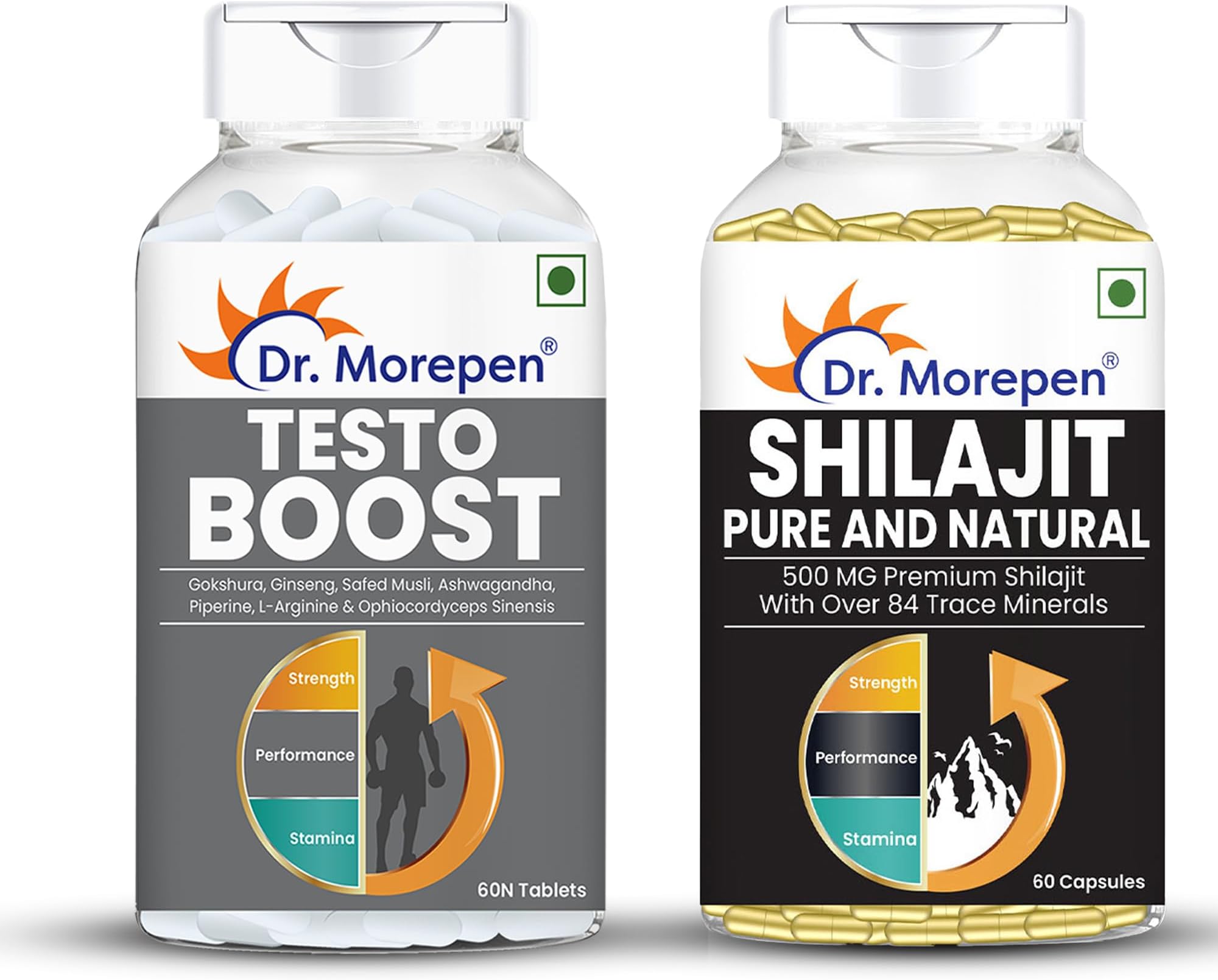 Testo Boost - 60 Tablets & Shilajit 60 Capsules