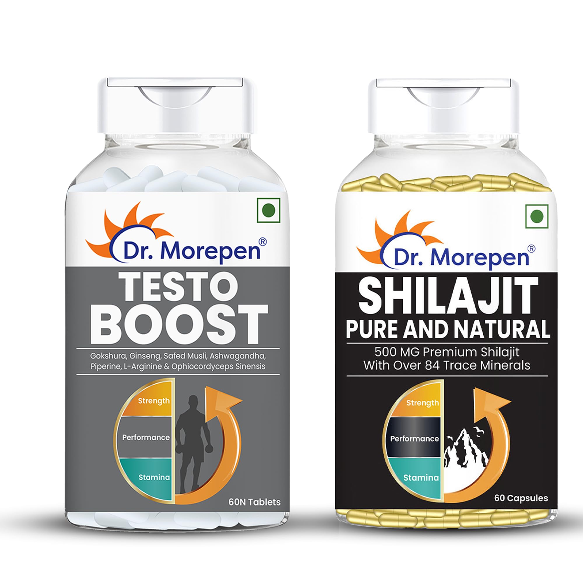 DR. MOREPEN Testo Boost - 60 Tablets & Shilajit 60 Capsules