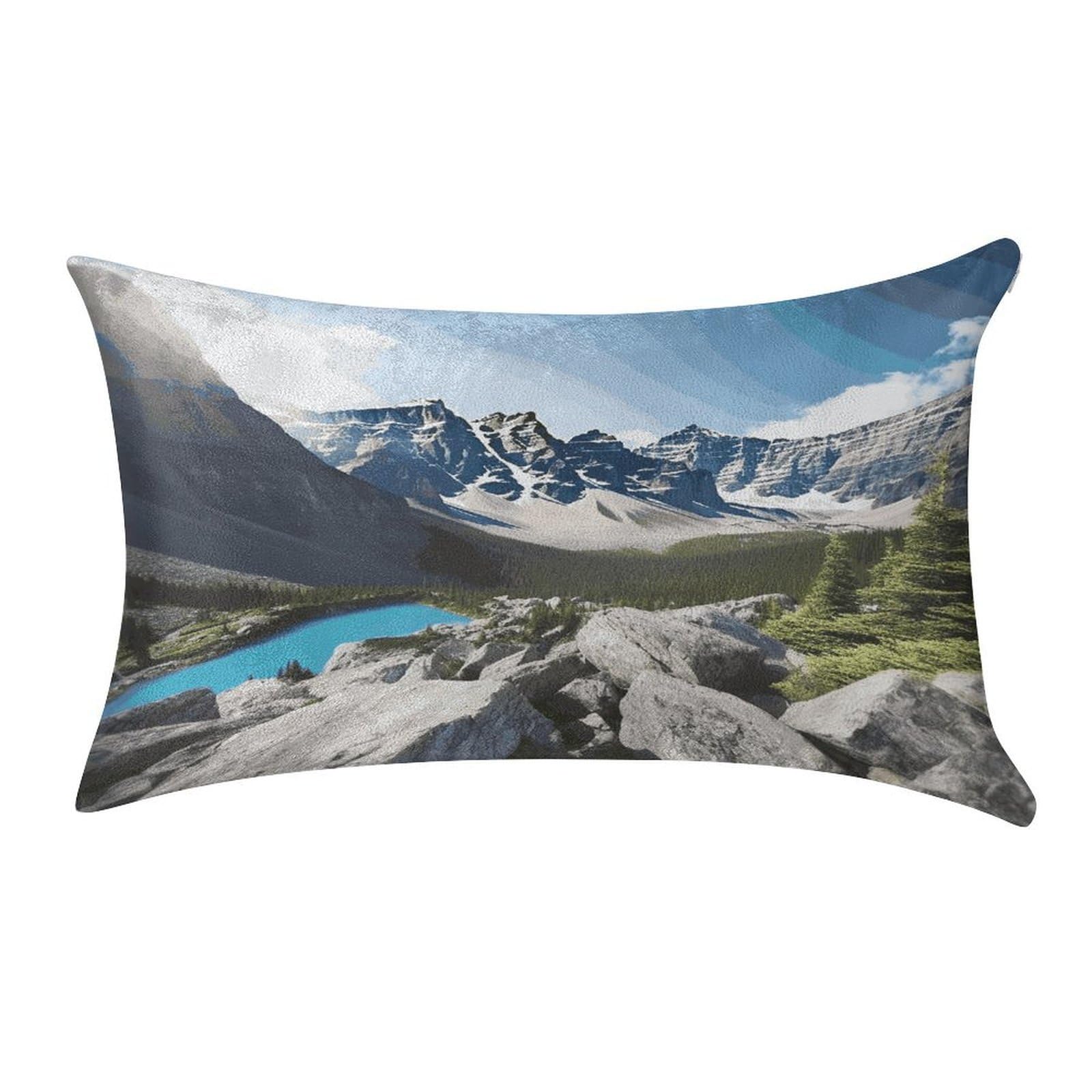MUSM Mountains Pillow Case 12"X20" Luxury Velvet Throw Pillow Cover Fade Resistant Cozy Soft Pillowcases Pillow Protector Pillow Shams Lumbar Pillow Shells for Home&Gifts