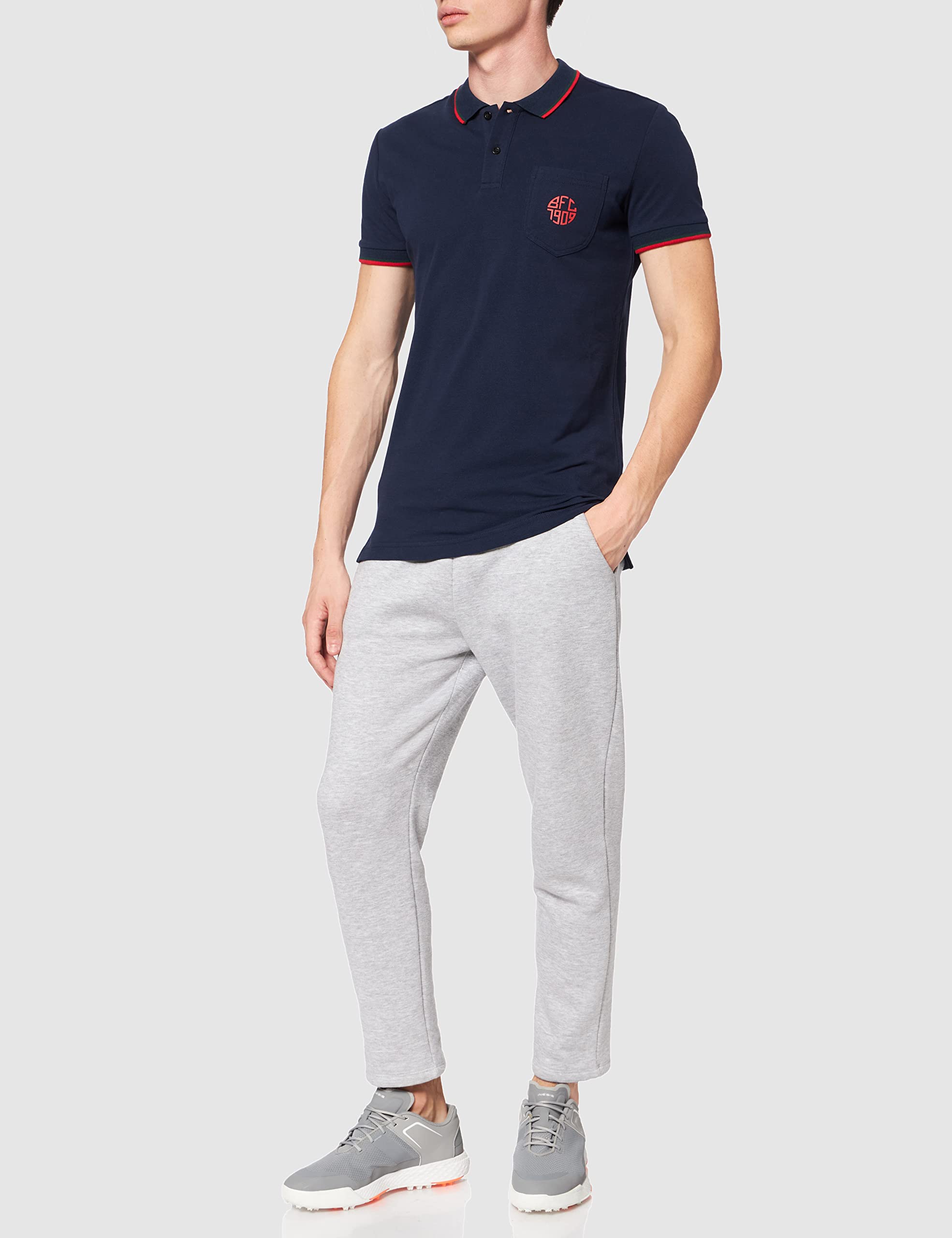 Macron Merchandising Ufficiale Polo de algodón piqué línea Fan Bologna FC 2021/22 Unisex Adulto