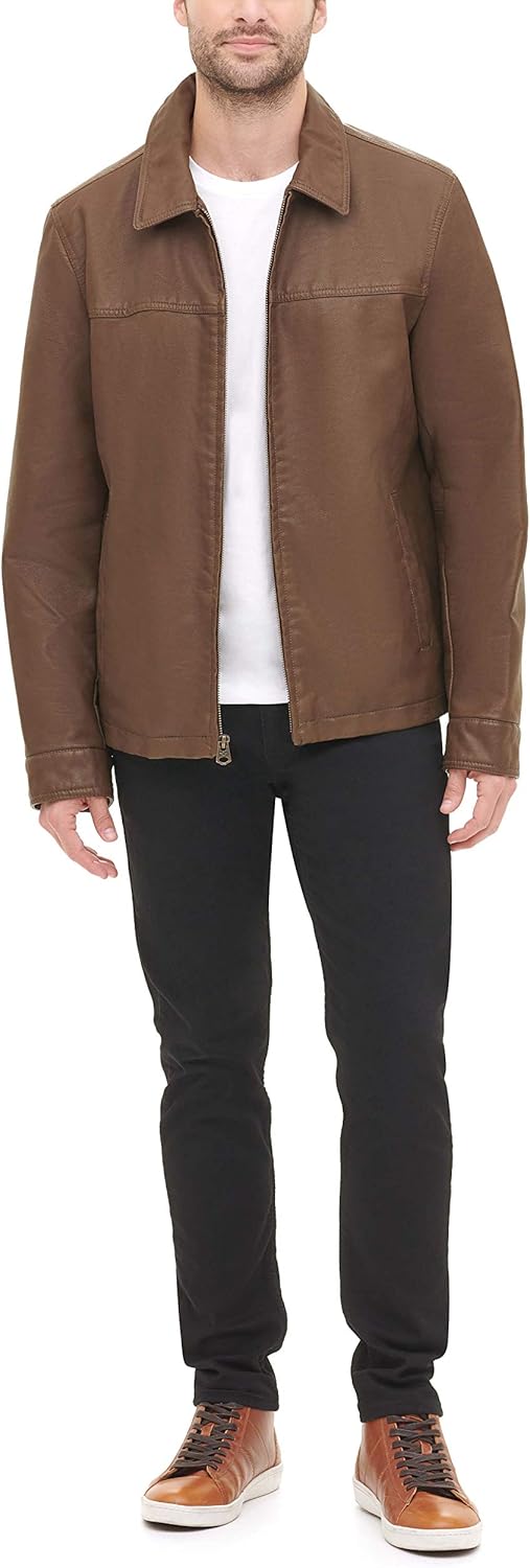 Dockers Men's James Faux Leather Jacket at  Men’s Clothing store