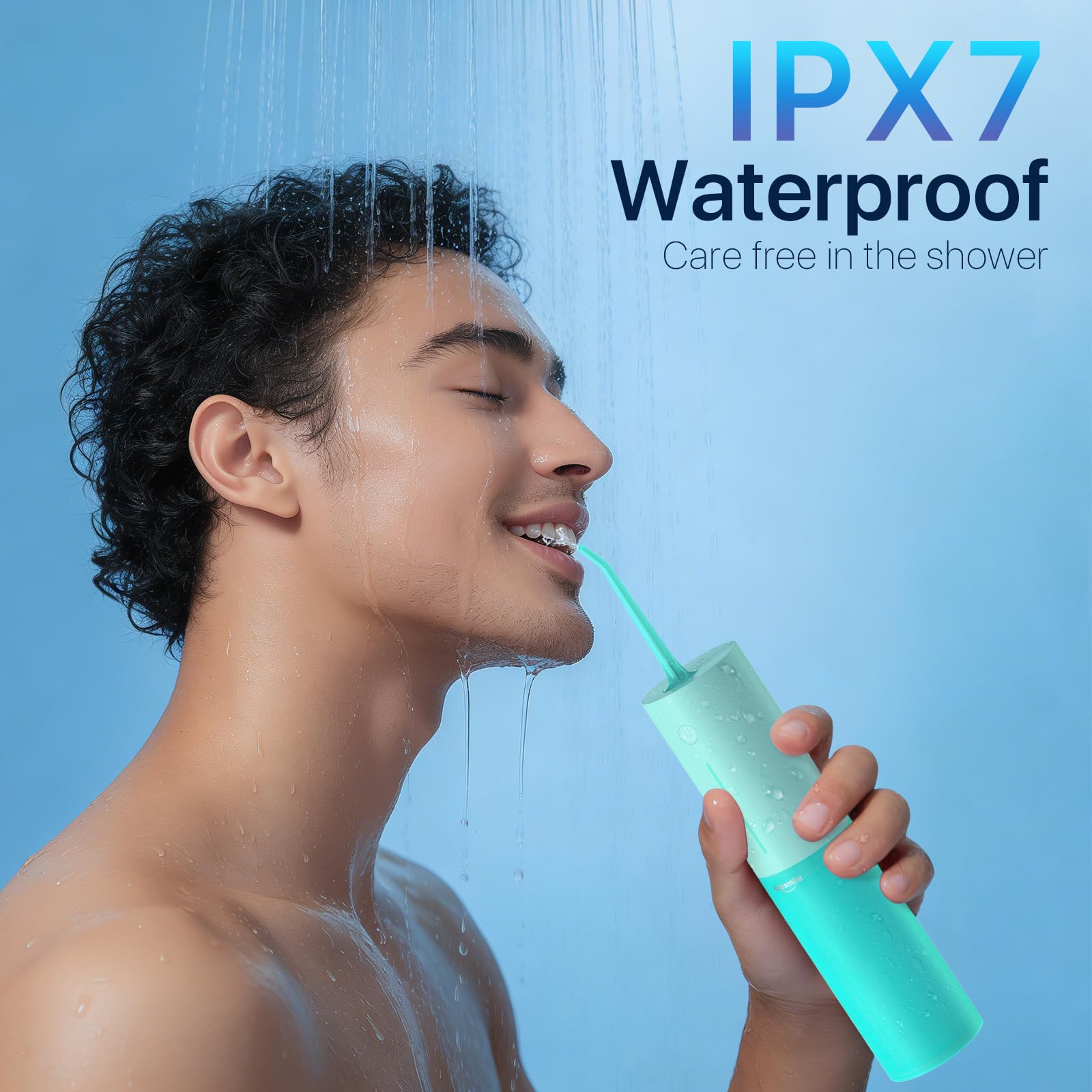 Hydropulseur sans fil puissant pour des gencives saines - Irrigateur dentaire rechargeable pour le nettoyage quotidien des gencives sensibles, des appareils orthodontiques ou des amygdales pour aider