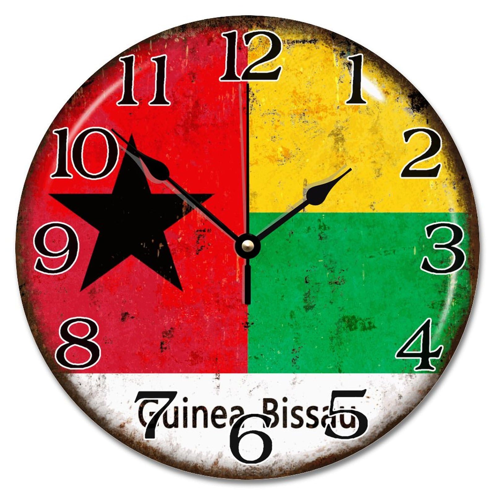 Horloge murale guinéenne en bois pour chambre au style ferme rustique