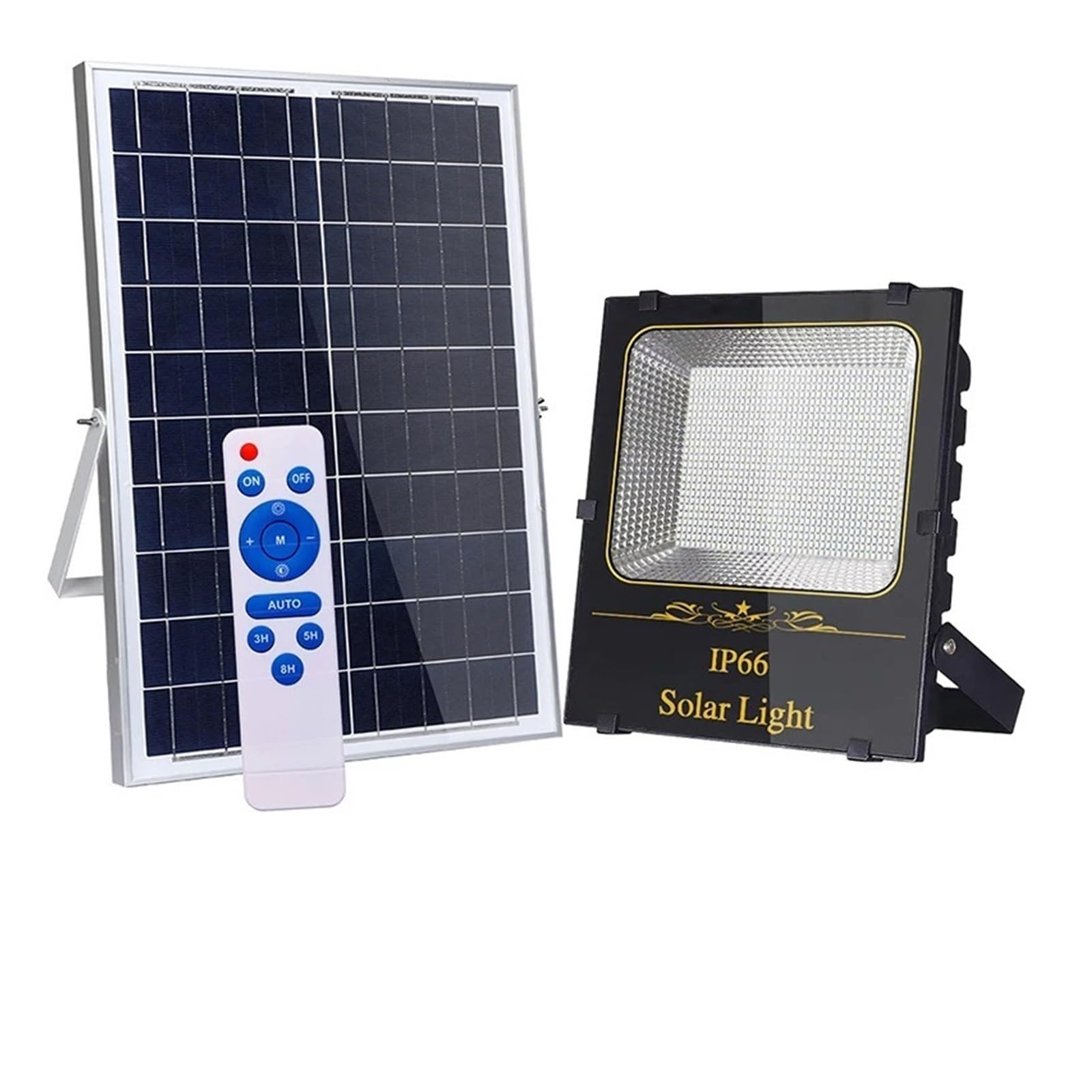 LNHHG Solar Flood Light 220Led Solar Lights Outdoor Garden LED Refletor Building Sunlight Waterproof Lamp Spotlight Emergency Lighting Wall Light for Garden Driveway Garage Patio