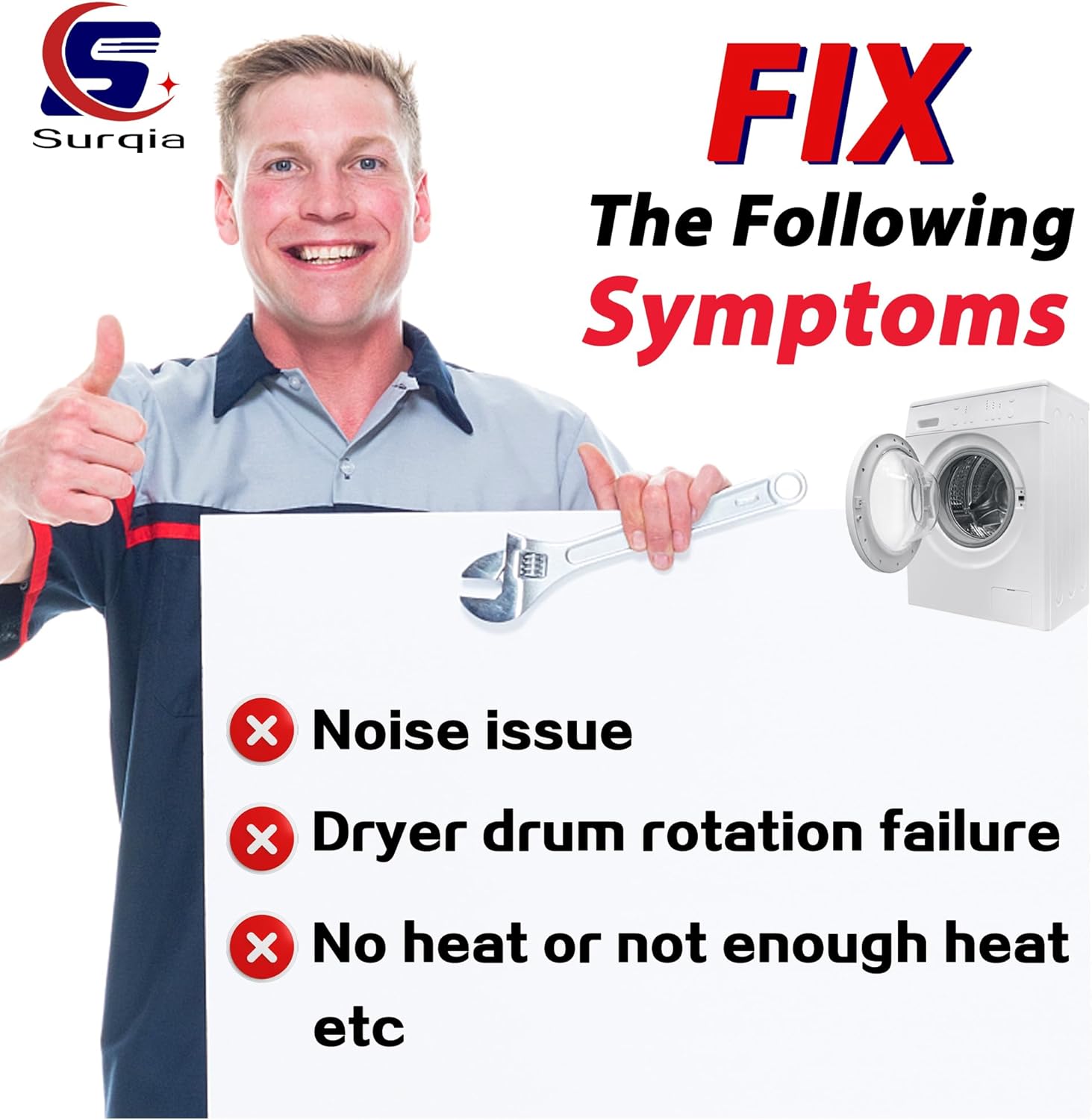 WE49X21874 Dryer Bearing Kit and WE12X83 Dryer Idler Pulley with WE14M124 Drum Bearing WE09X20441 Front Drum Felt WE12M29 Drive Belt WE1M1067 and WE1M504 Bearing Slides Fit for GE