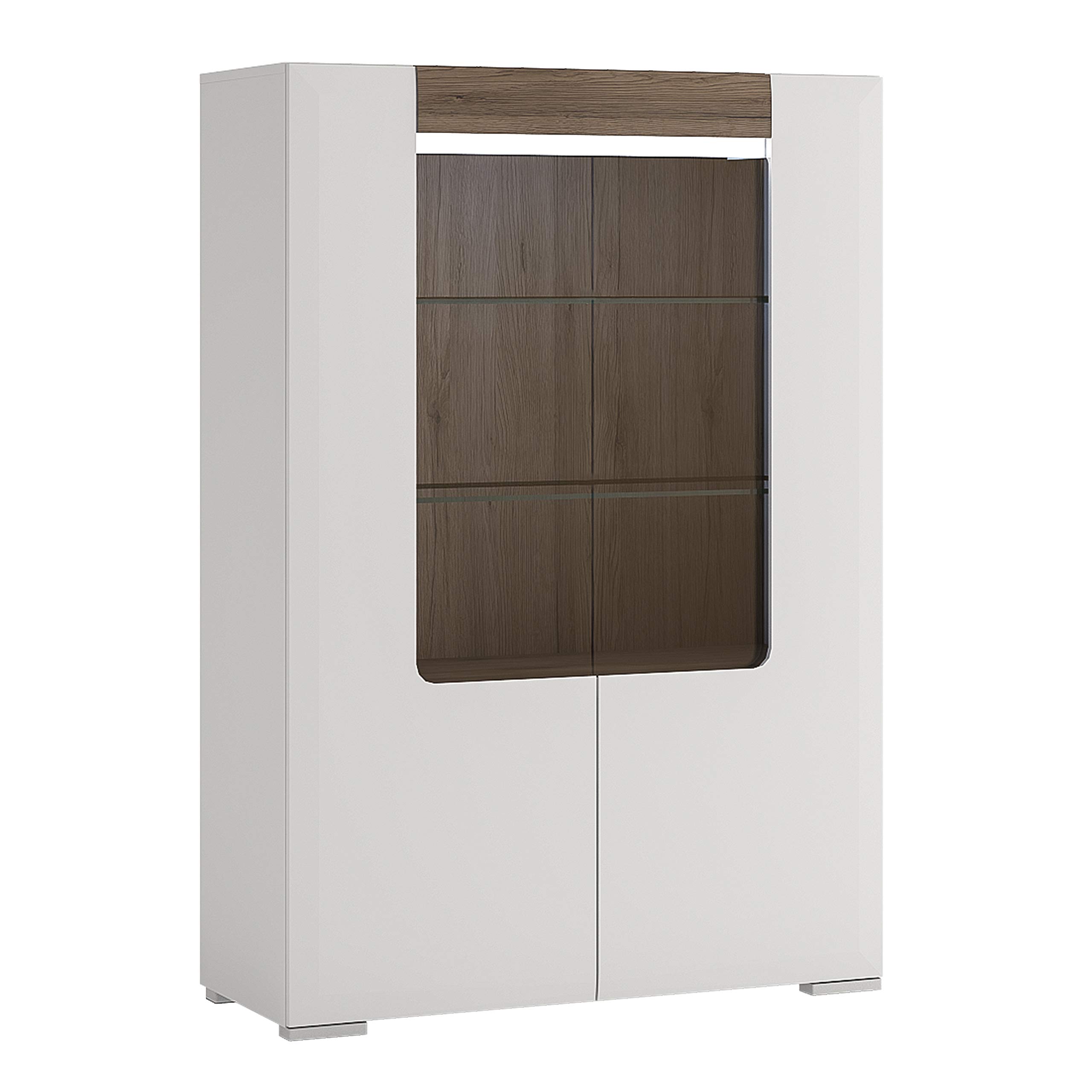 Toronto Low Glazed 2 Door Display cabinet with internal shelves (inc Plexi Lighting)