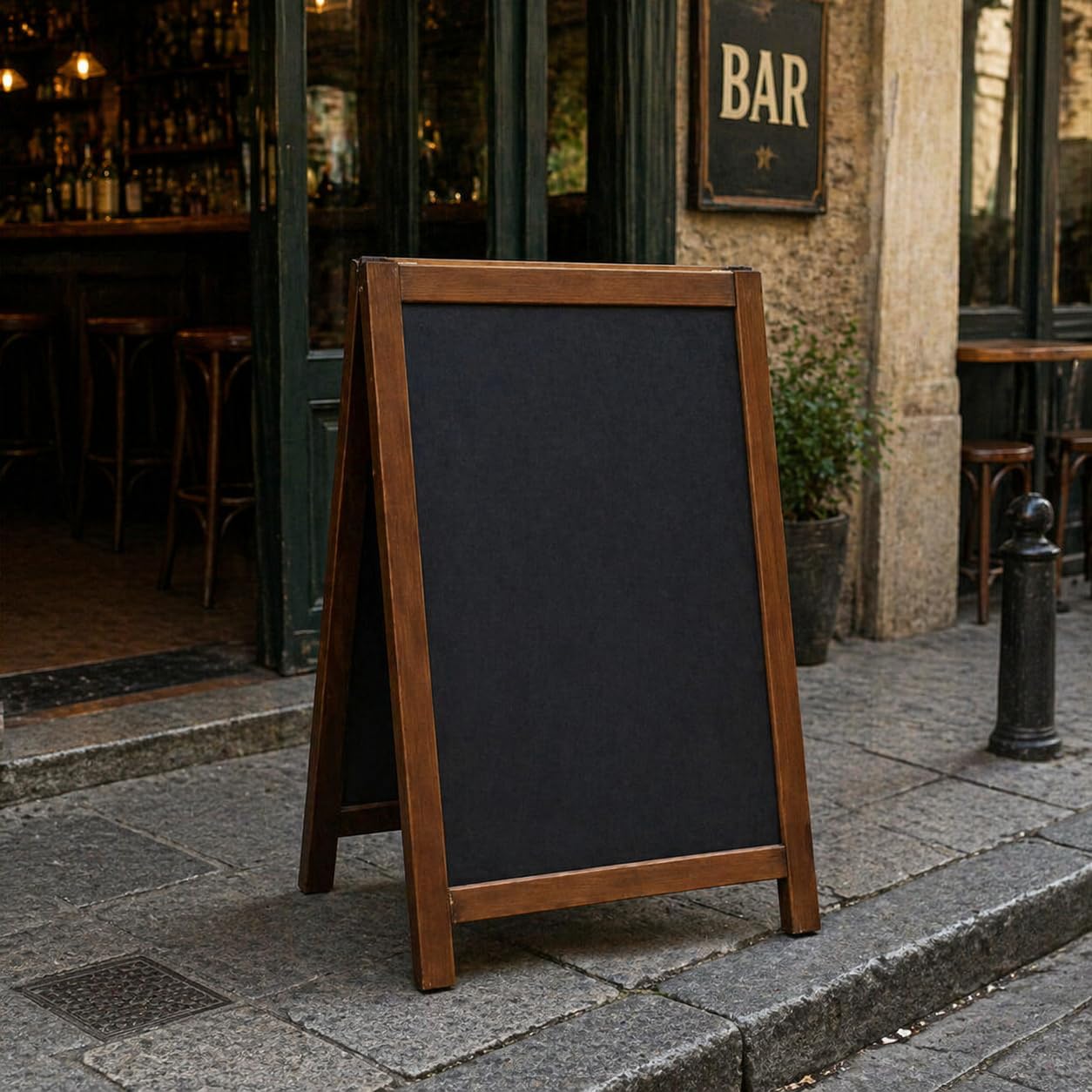 Pizarra Caballete Altura 85 cm Tablero 68 x 48 cm 2 Caras Rotulador Tiza Líquida y Convencional