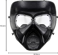 haoYK Taktikai Gázálarc Kettős Ventilátorral, Airsoft Paintball Védelem, Fekete 8