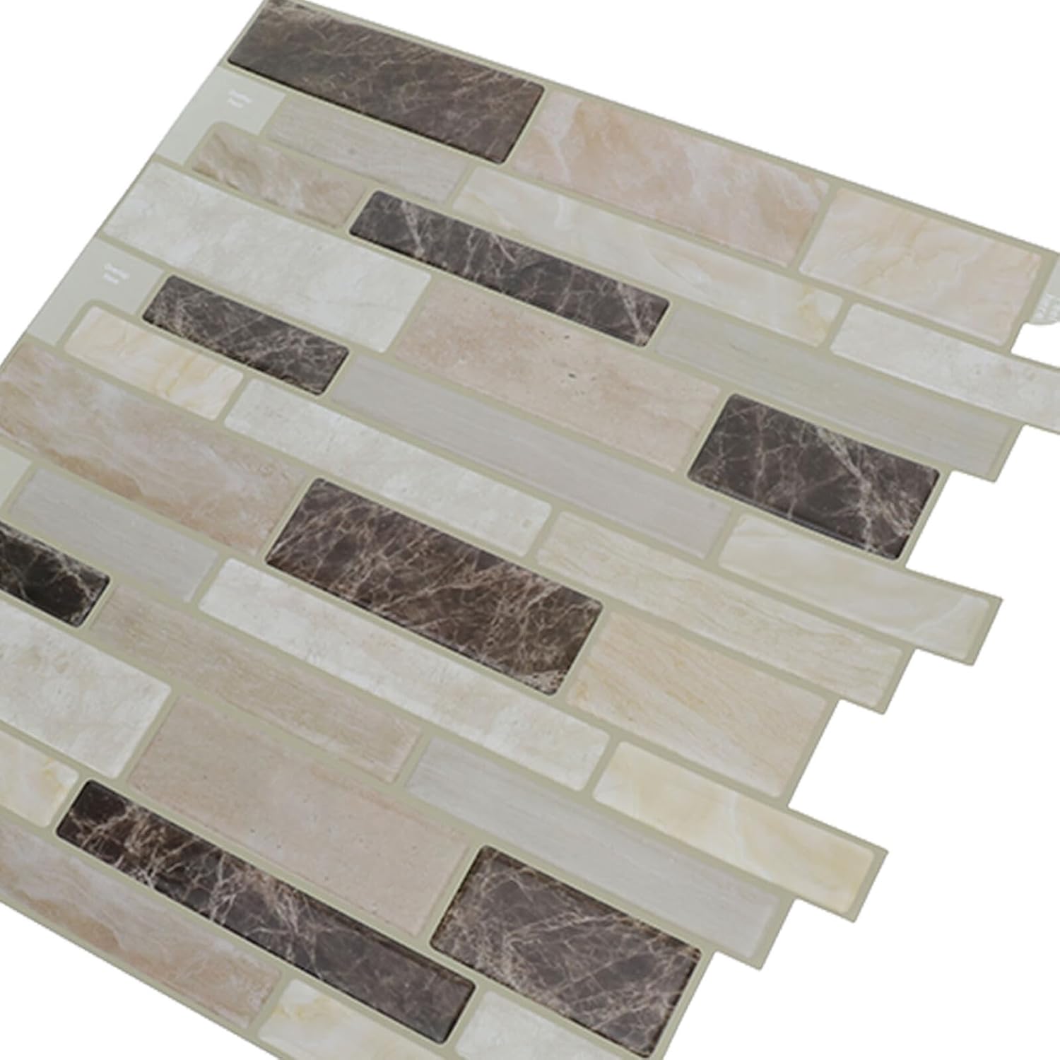 DOITOOL 10pcs Marble Pattern PVC Wall Stickers Removable Waterproof Self-Adhesive Tile Decals Oil-Proof for Kitchen and Bathroom Walls 30.5x30.5cm