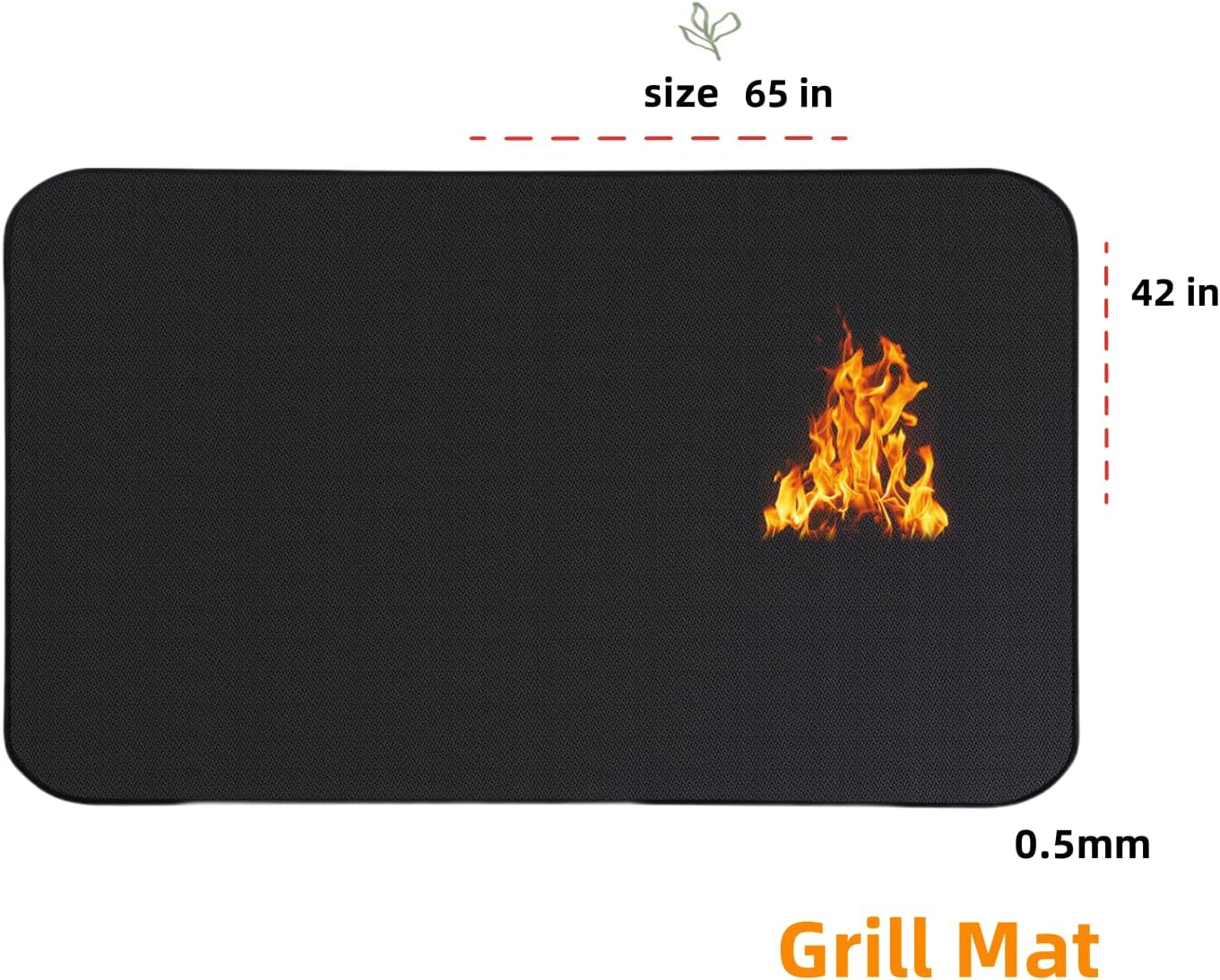 Under Grill Mat 65 x 42 inch,Grill Mat for Outdoor Grill Double-Sided Mat,Lawn/Terrace Deck Grill Protector Mat,Indoor Fireplace/Fire Pit Mat,Easy to Clean and Reusable (Grill mat)