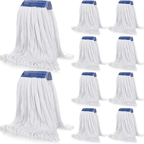 Lallisa 10 piezas de repuesto de cabezal de trapeador comercial de 18 onzas, cabezales de trapeador de microfibra para limpieza de suelos, cabezales