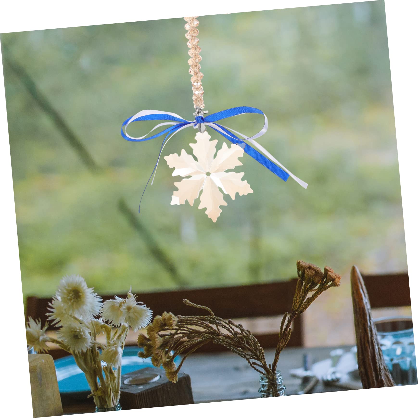 LIFKOME 3pezzi Ciondolo Di Cristallo Fiocco Appendere Per Decorazioni Natalizie e Auto Accessorio Per Specchietto Retrovisore Design Elegante e Luminoso Per Feste e Regali
