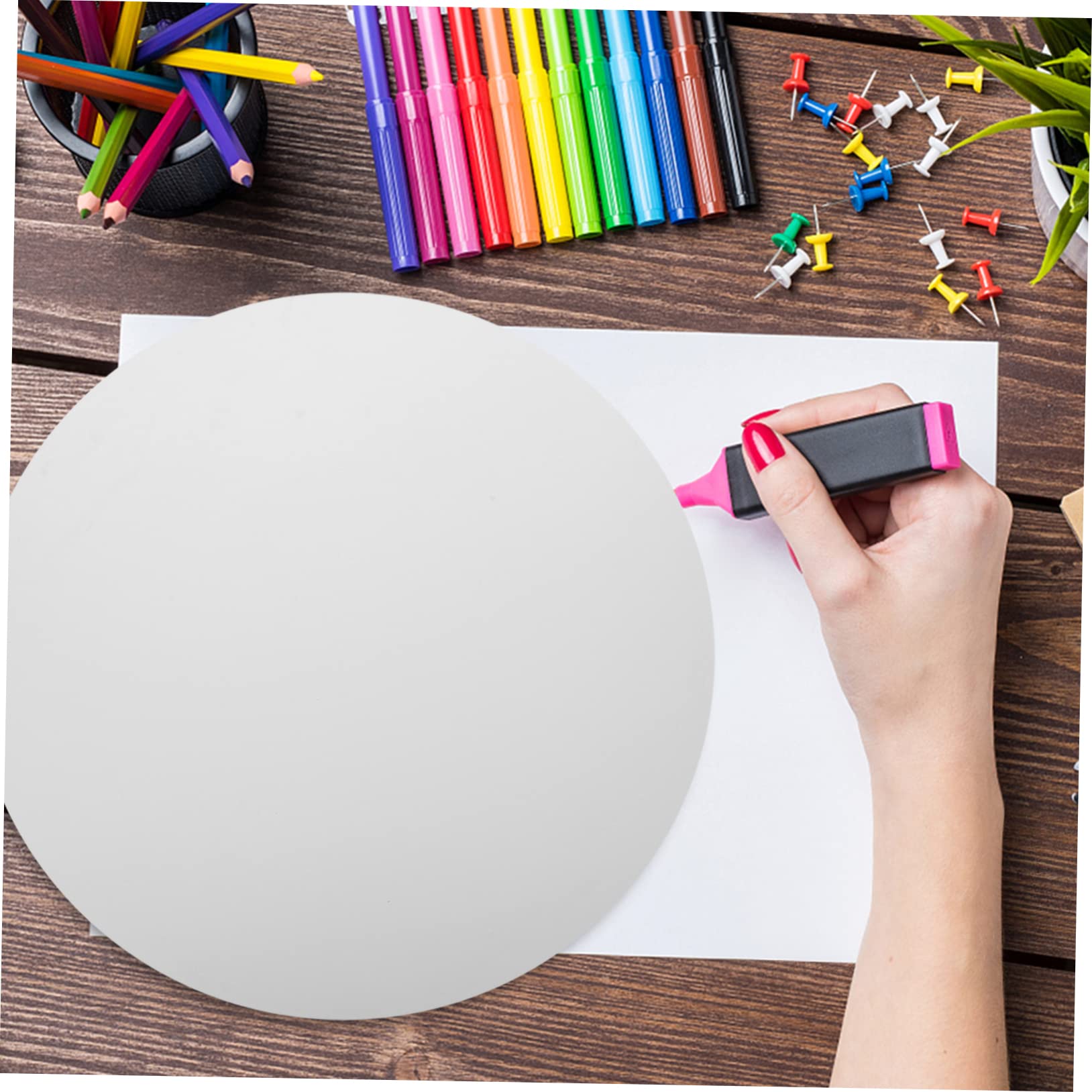 Runde Leinwandplatte für Hobbykünstler und Schüler 50cm Weiß