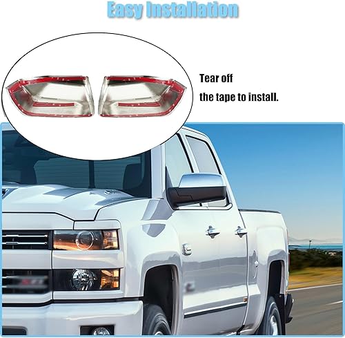 Miniatura 7 de AUCERAMIC Tapas de medio espejo superior cromadas para Chevy Silverado 1500 2500HD 3500HD GMC Sierra 1500 2500HD 2500HD 2500HD 3500HD