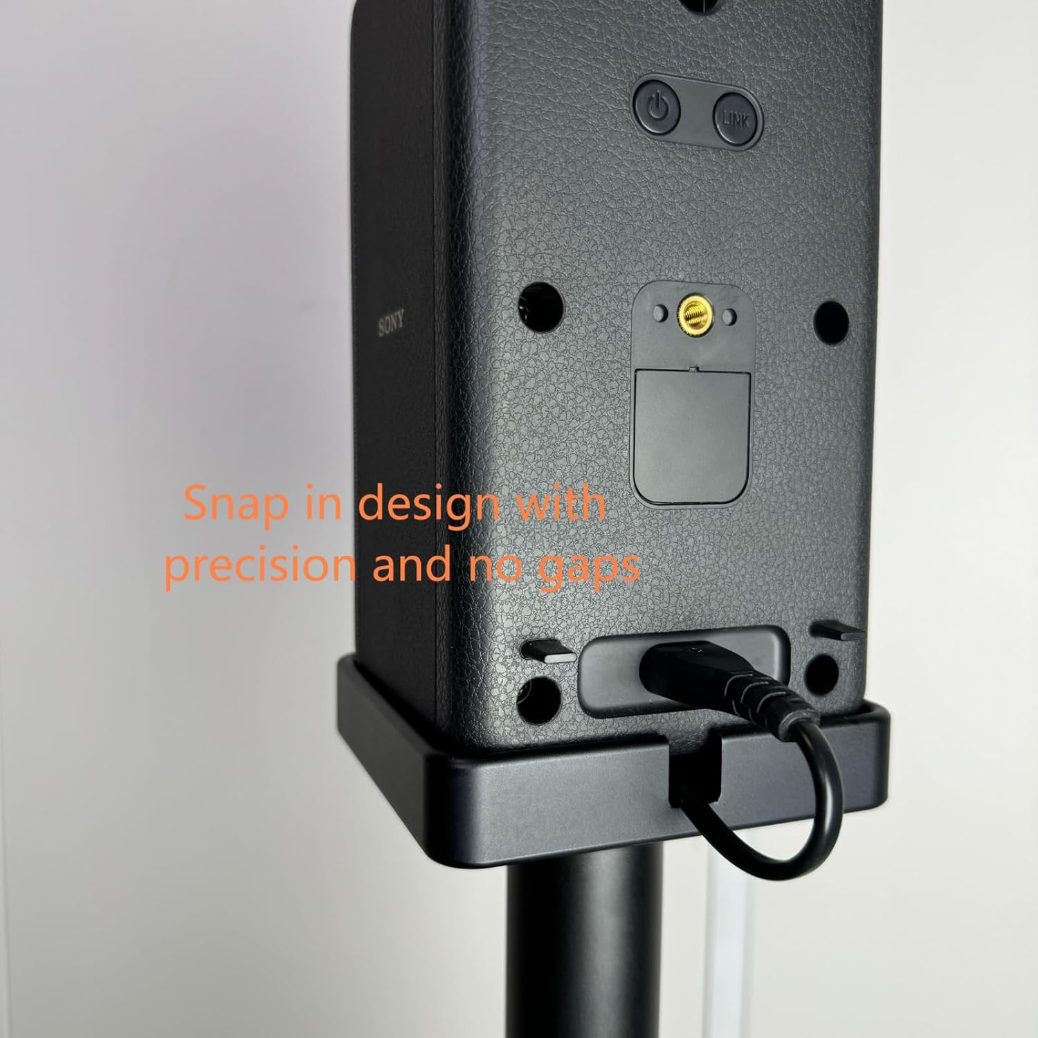 Speaker Stands Compatible with Sony SA-RS3S Wireless Rear Speakers，The Speaker Floor Stand can Hide The Power Cord and is Made of Aluminum Alloy Material（only Stand (Black Pair)