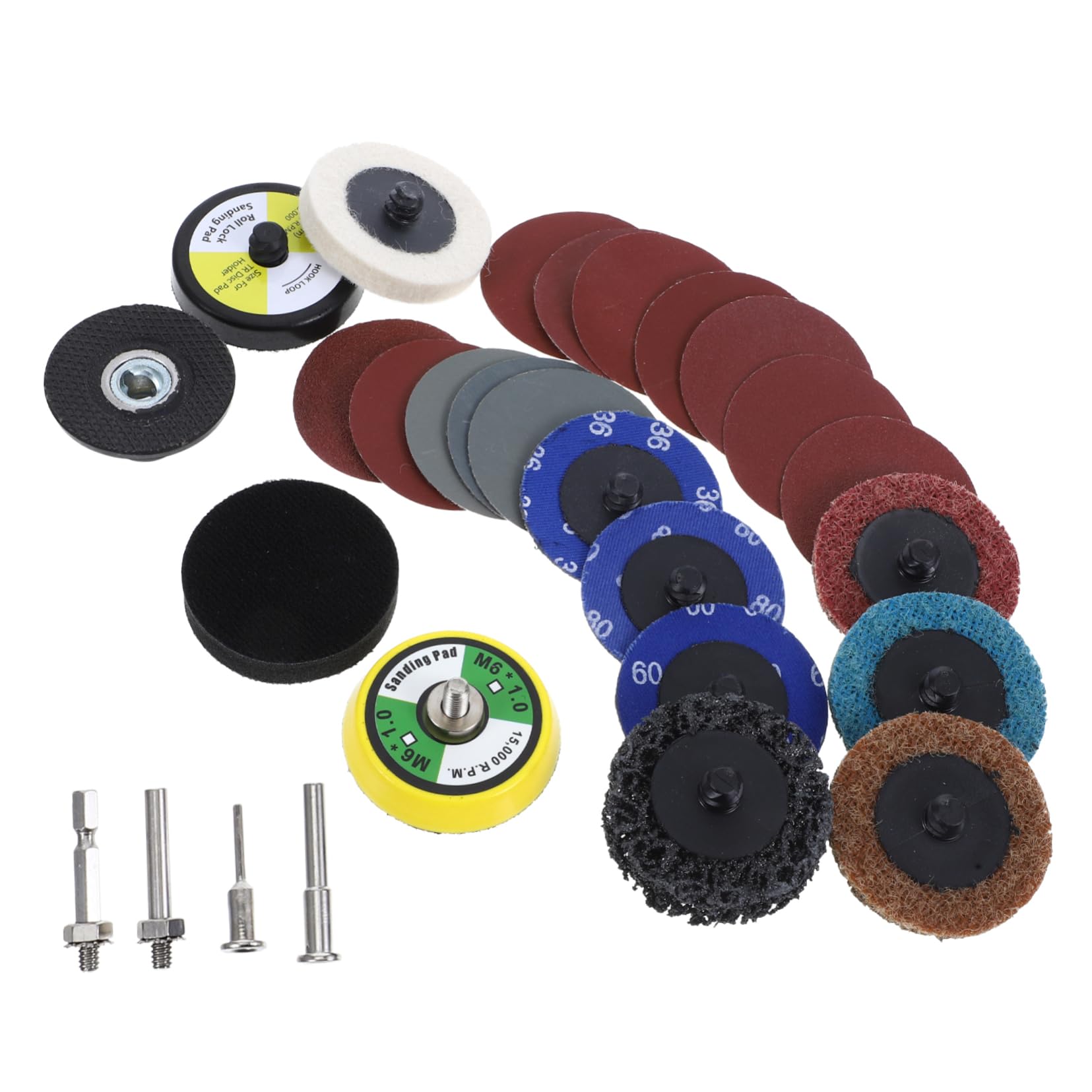 Kit de Disques de Ponçage 300 Pièces 50mm pour Perceuse et Meuleuse