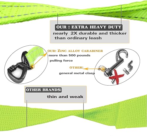 Miniatura 4 de Correa de perro resistente especialmente para perros grandes de hasta 150 libras, correa elástica reflectante de 4 pies para entrenamiento de perros