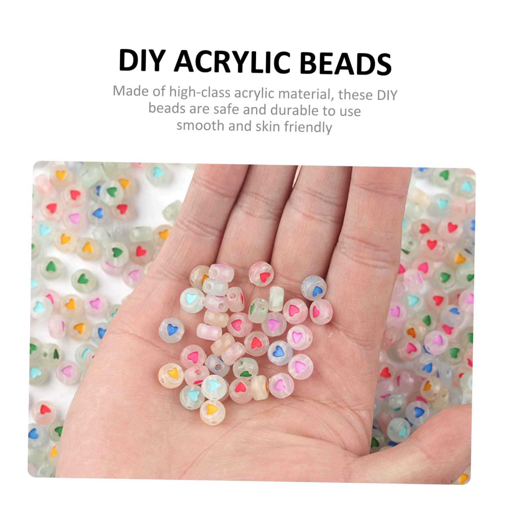 SHINEOFI 5piezas Abalorios Acrílicos Luminiscentes Para Perlas De y Para Pulseras y Manualidades