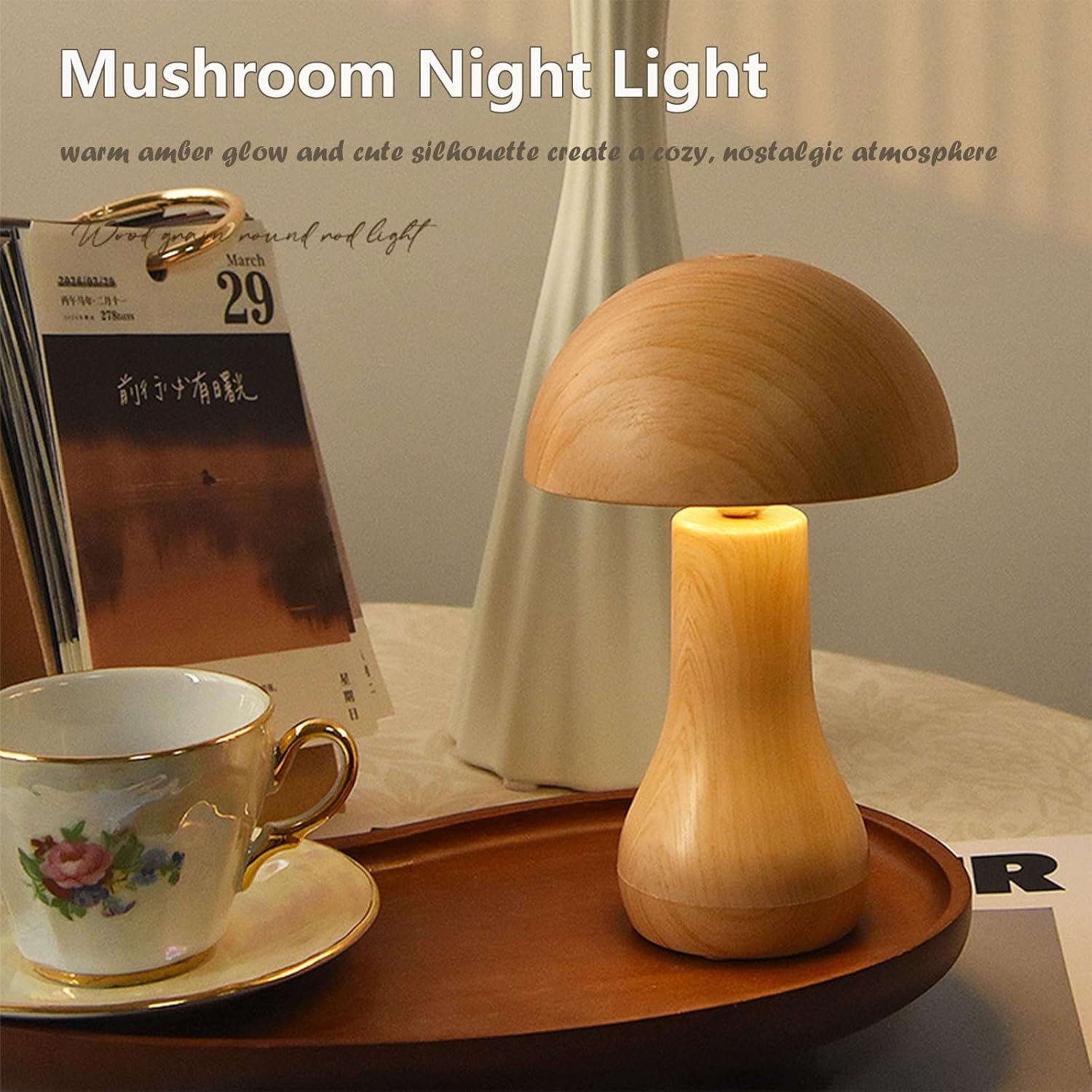 Mushroom Lantern Decorative Indoor,Rechargeable Fairy Light,Wireless Bottle Lamp，Battery Powered Light for Home,Dining Tables,Bedroom,Bars Decor