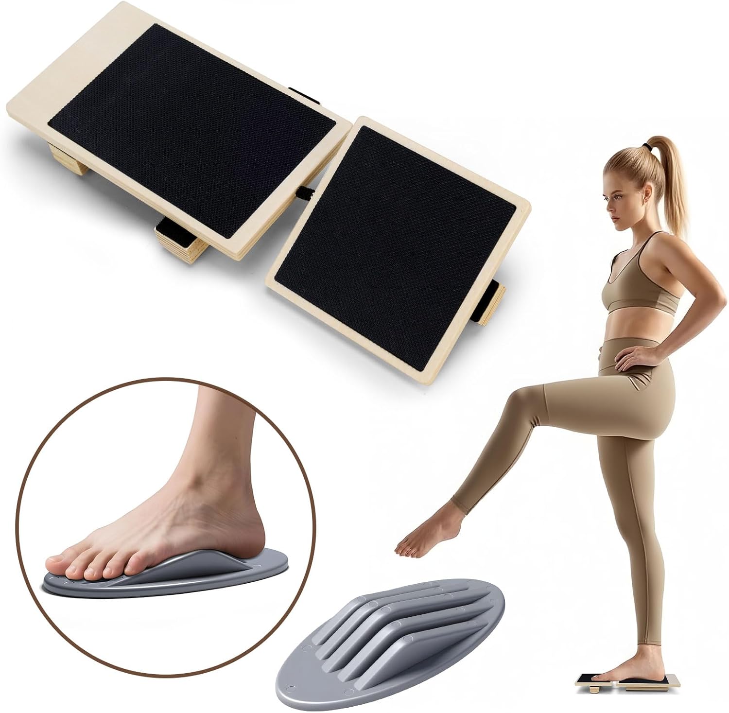Ankle Balance Board Foot Strength Training Set for Sprained Ankle, Balance Exercises, Plantar Fasciitis Relief, Posture Correction, and Foot Relaxation, Great for Home Use and Sports Enthusiasts