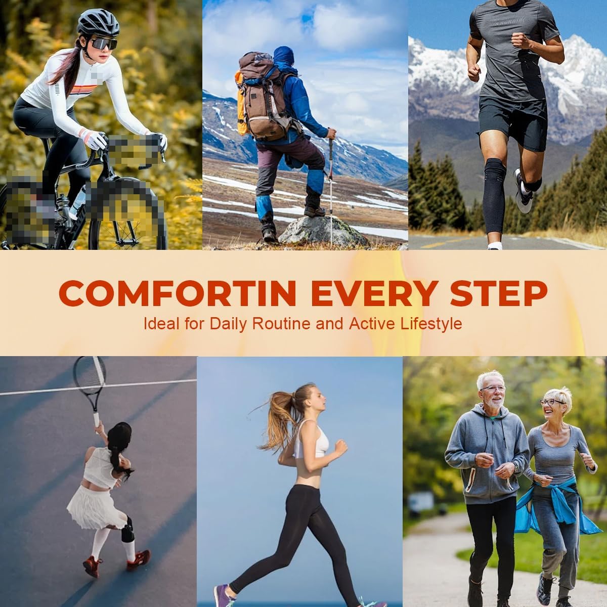 QUUPY 1 Pair Unisex Thicken and Lengthen Knee Pads Winter Warmth and Velvet Knee Pads Thermal Knee Joint Brace Pad Leg Warmer Sleeves Knee Support for Women Men Cold Weather (Black, XL Size) - Image 7