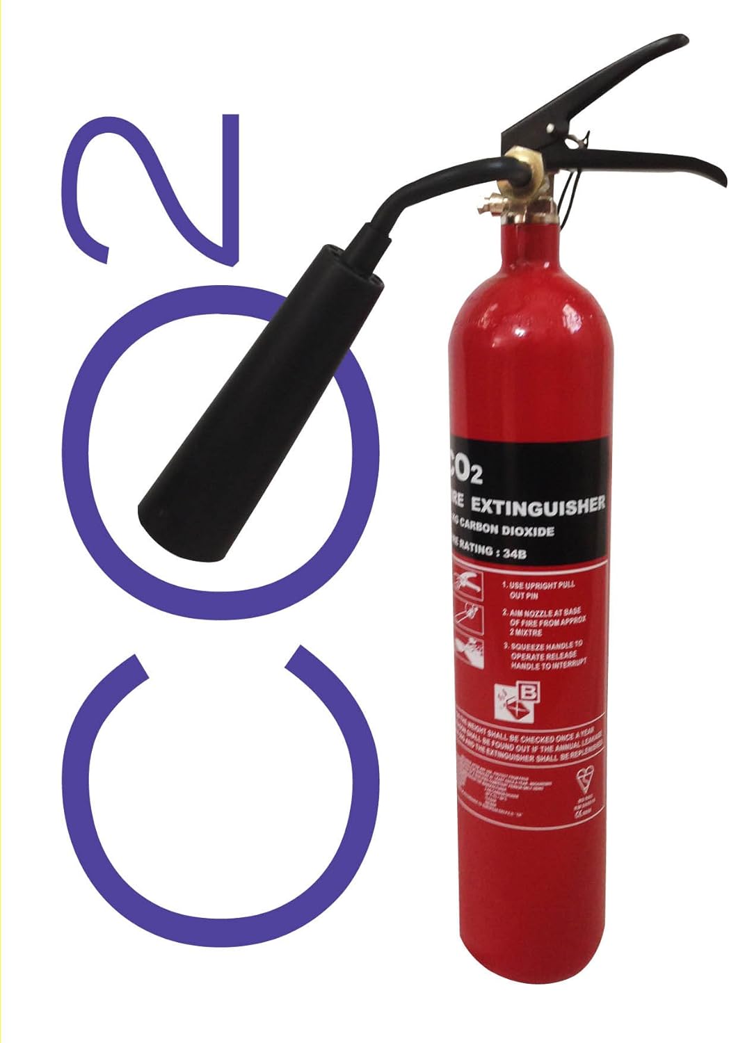 2 KG CO2 FIRE EXTINGUISHERS. BSI KITEMARKED WITH 5 YEAR WARRANTY. FULLY